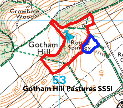 Extent of Gotham Hills SSSI