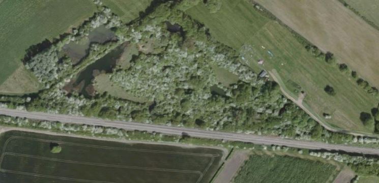 Google Earth image of Orston Plaster Pits